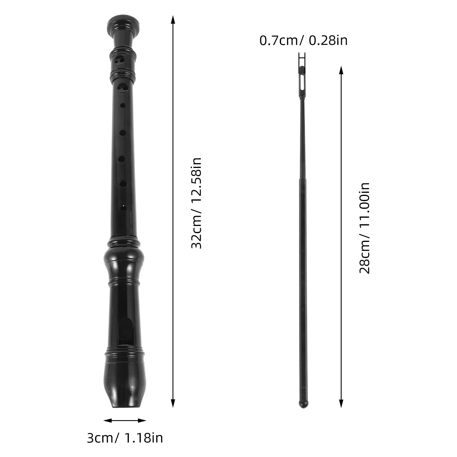 8 Hole Black Transparent ABS R - Soprano Recorder Plastic review and price